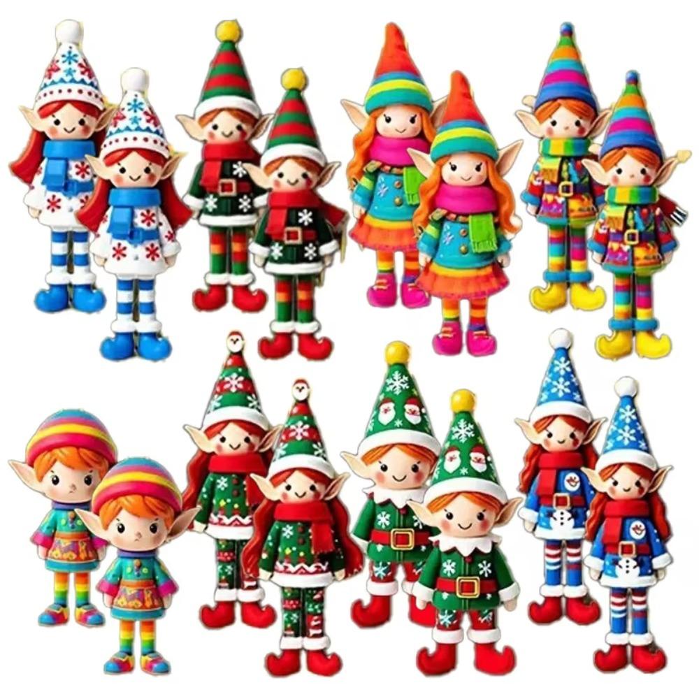 8/16/24Pcs Vintage Christmas Wooden Pendants Fantasy Christmas Tree Ornaments Christmas party