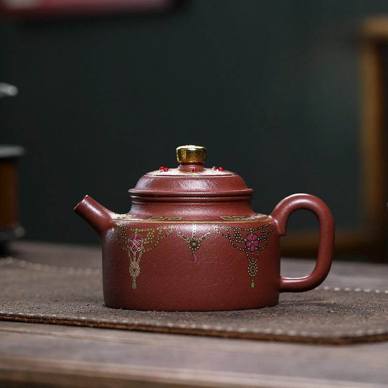 330ml Antique Yixing Purple Clay Teapots Handmade De Zhong Pot Raw Ore Purple  Mud Tea Maker Kettle Zisha Tea Set Tea Ceremony