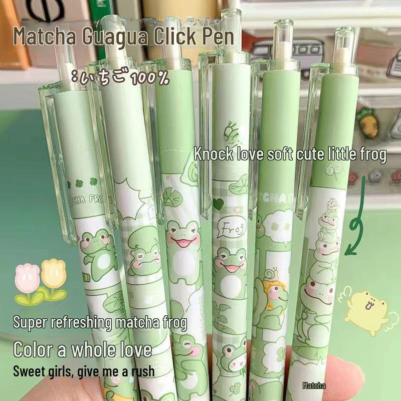

Гелева ручка Little Frog Matcha Quack обмеженого випуску 0,5 мм - чорна, швидковисихаюча, прес-типу. 0.5mm push-type pen