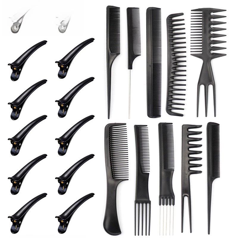10-Piece Professional Hairdressing Comb Set - Barber & Salon Styling Comb Kit