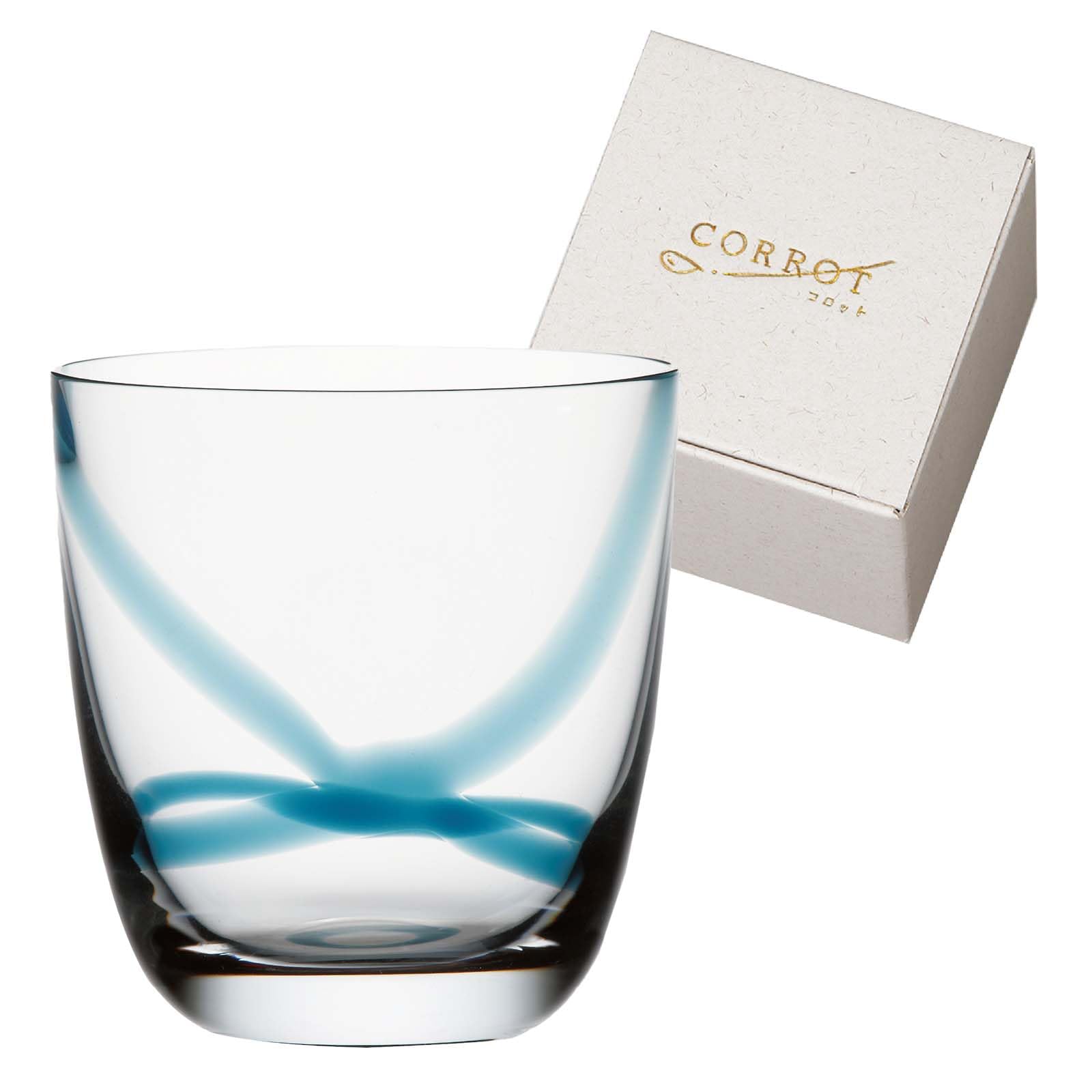 Toyo Sasaki Glass CORROT Cross 10082 in Handmade (Blue) [Made Japan, Glass, 280ml]