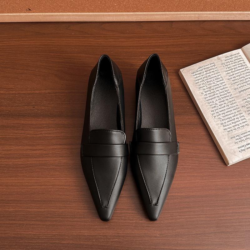 2026 Spring Pointed Toe Low Heel Women Loafers Shoes Concise Slip On Single Shoes Designer Elegant Stripper Party Ladies Shoes