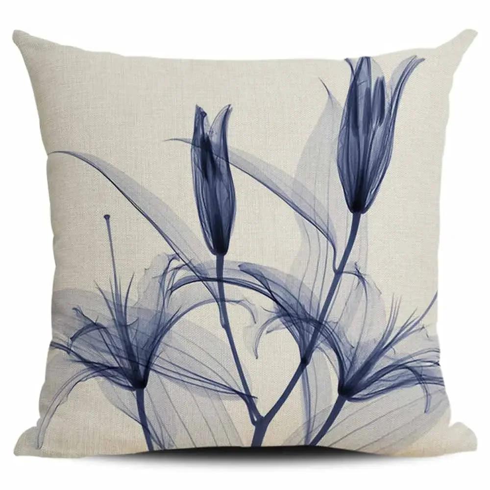 Aquarell Durchscheinender Floraler Kissenbezug Wohnzimmer Sofa Kissenbezug Heimdekoration Kann