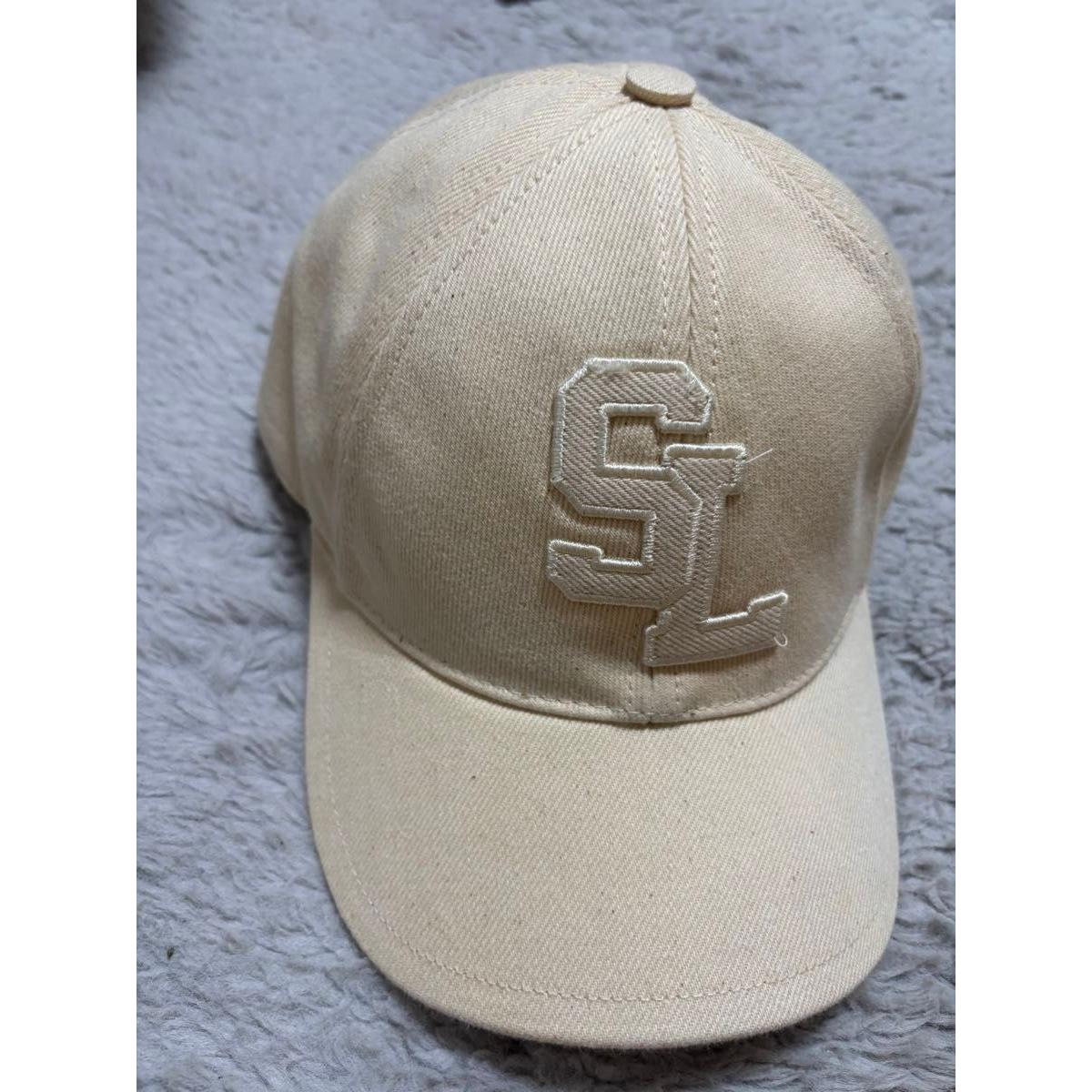 Used Saint Laurent SAINT LAURENT SL Logo Patch Cap Ivory 57