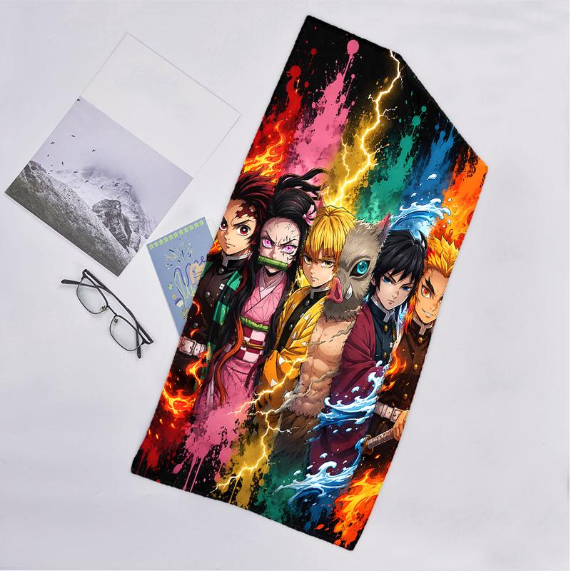 Demon Slayer Fashion Beach Towel: Ideal for Summer Adventures Soft, absorbent and quick drying suitable for swimming and bathing