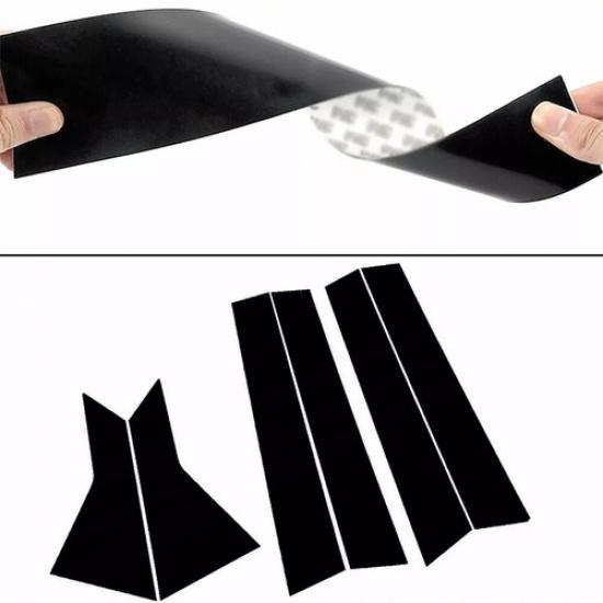 For Honda Civic 10th 16-20 Glossy Black Door Window Pillar Posts Cover Trim EOA