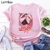 Nezuko Kimetsu No Yaiba Funny Graphic Pink T Shirts Women Vintage Anime Print Tee Shirt 90S