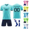 Ensemble Maillot de Football Homme Manches Courtes Short Chaussettes Protège-tibias Kit Sportif pour Entraînement Match Équipe École
