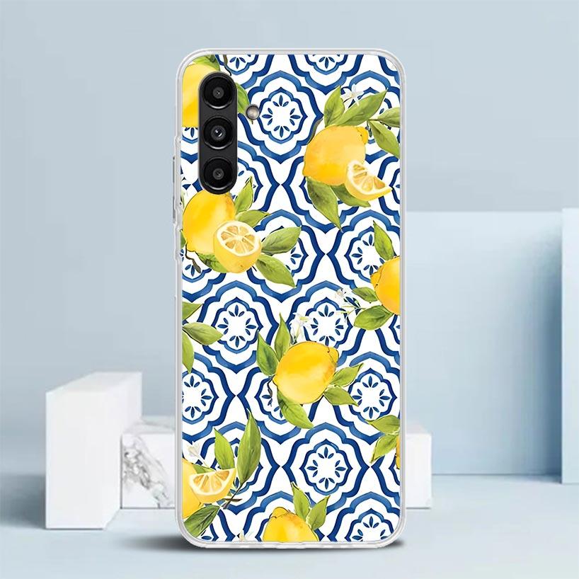 Mediterranes Zitronen Cover für Samsung Galaxy A17 A37 A57 A16 A26 A36 A56 A15 A14 A55 Handyhülle A13 A53 A25 A35 A24 A34 A23 A33
