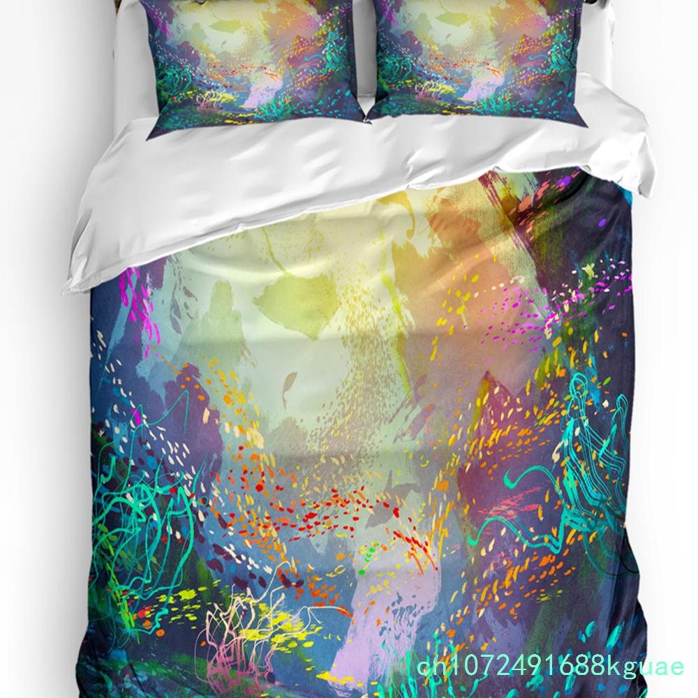 Tier Grün Fisch Bettbezug Bett Bettwäsche Set Für Doppel Zuhause Textil Steppdeckenbezug Kissenbezüge Schlafzimmer Bettwäsche Set (Kein Blatt)
