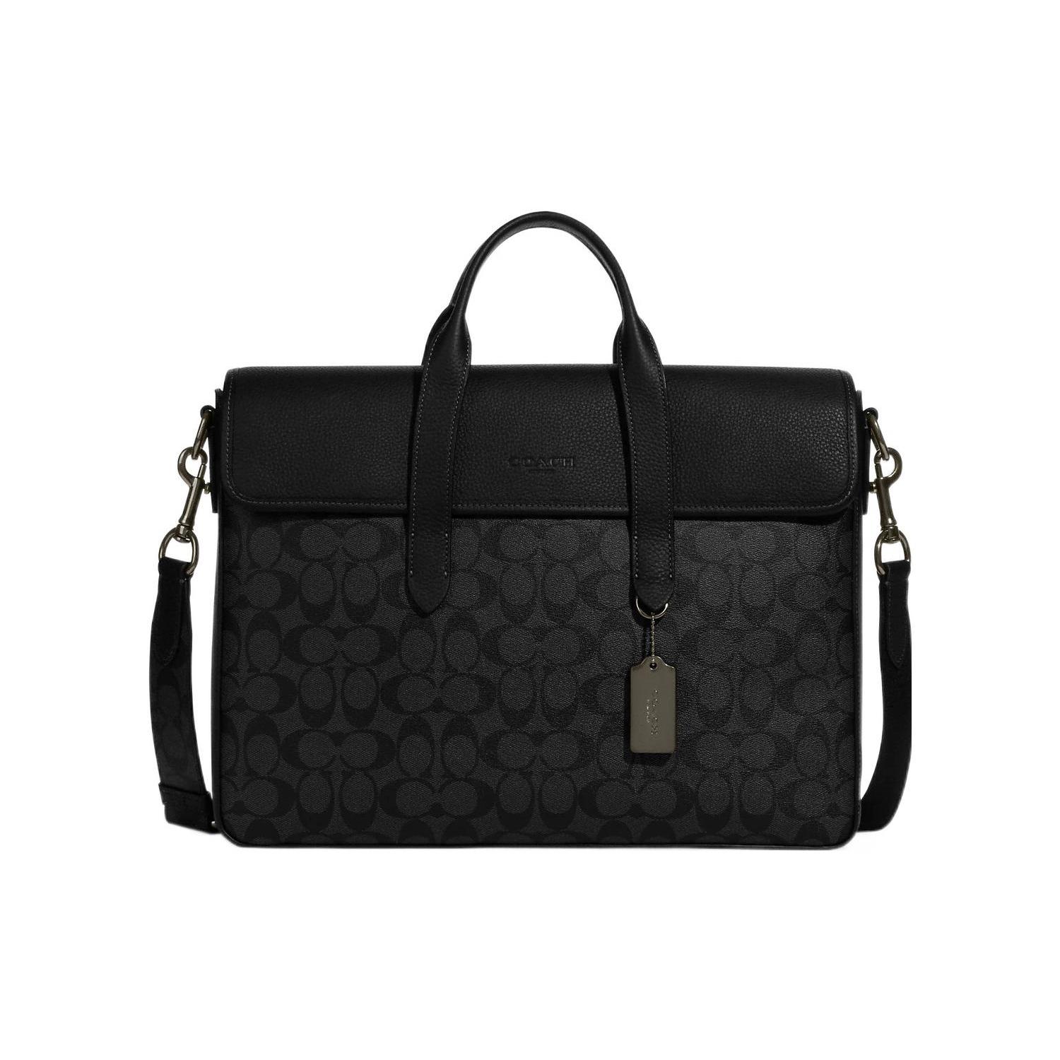 

Новый портфель COACH Sullivan из коровьей кожи, сумка-тоут, сумка на плечо, сумка кроссбоди, большой размер, мужской, черный C9873-QBMI5 39.1*9.4*27.9CM