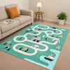 City Street Road Traffic Race Track Child Interaction Game Cartoon Living Room Kid Playroom Non-Slip Area Rug Carpet for Bedroom