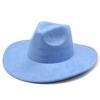 Unisex Suede Wide Brim Fedora Hat Ethnic Style Gentle Hat