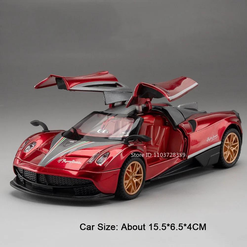 

1:32 Supercar Pagani Huayra BC Supercar Toy Models Alloy Diecast Sound Light Doors Opened Pull Back Sports Car Toys for Kids