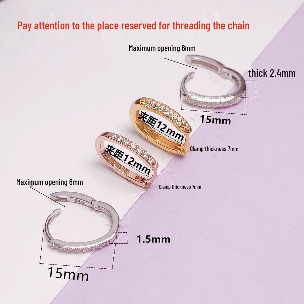 18K Gold-Plated Sterling Silver Women's Jade Safety Stone Pendant Clip Necklace