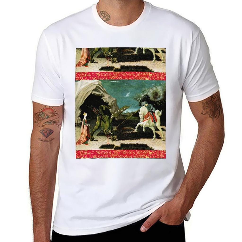 Heiliger Georg Drache Und Prinzessin Von Paolo Uccello T-Shirt Große Größe Lässiges T-Shirt