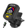 AROMA AT-10A Rechargeable Clip-On Guitar Tuner /Chromatic Tuning/ LCD Color Screen/Fast & Accurate /for Guitar, Bass, Violin
