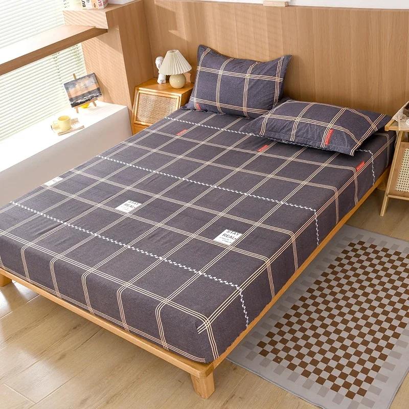 Waterproof Fitsheet Single Double King Size Mattress Cover With Elastic Band Bedsheet High Quality Printed Fitted Sheet