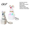 Animal Keyboard Fidget Toy 1/2Pcs Keychain, Rechargeable Goat Cat Finger Clicker Decompression Gadget with LED Light Sound, Push Button Sound