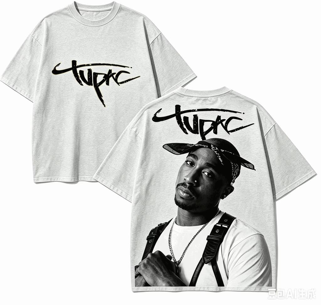 2026 Neues Tupac Shakur Fan-Themen Unisex Übergröße Langarm Hochwertiges Küsten-Streetwear-Stil T-Shirt