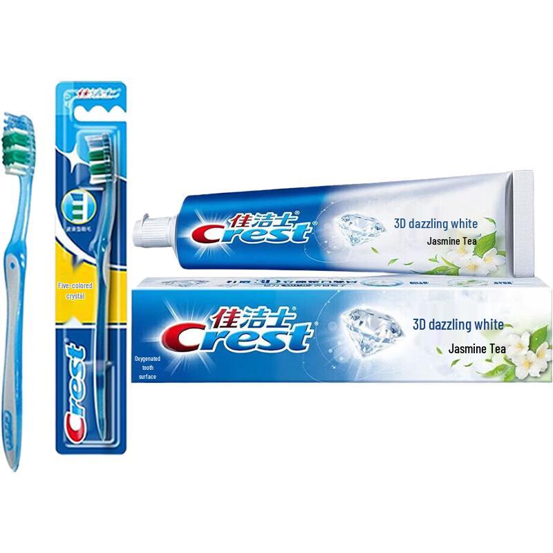 Набор Crest: Цветная хрустальная зубная щетка и отбеливающая паста 3D White