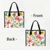 Floral Butterfly Printed Tote Bag Casual Large Capacity Handbag for Women Daily Use Shopping Travel Shoulder Bag