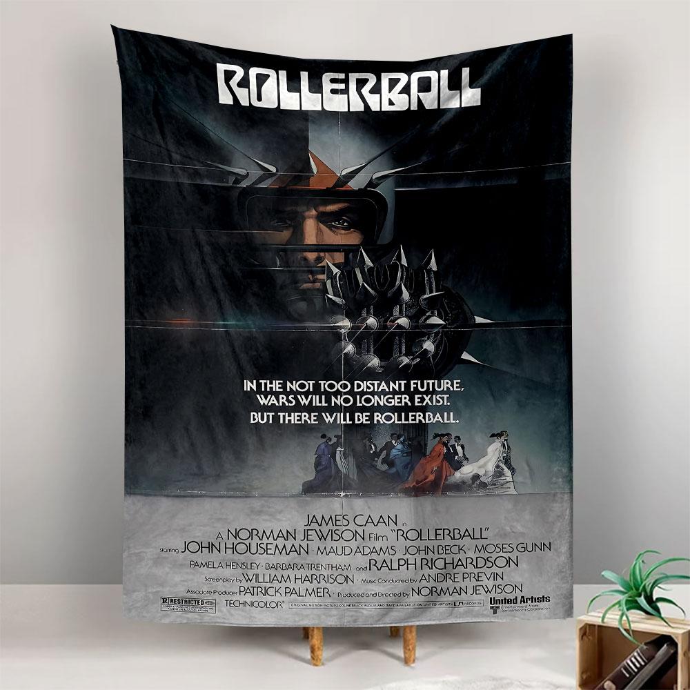 Rollerball Movie Tapestry Wall Hanging, Futuristic Sport Film Art, Retro Sci-Fi Wall Decor for Bedroom Man Cave