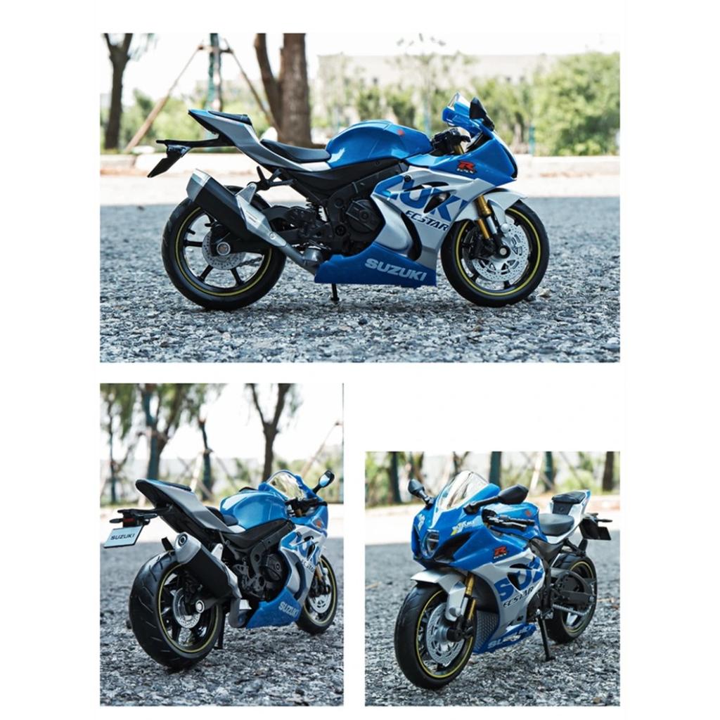 1/12 Suzuki GSX-R1000R Alloy Racing Motorcycle Model Diecast Street Cross-Country Motorcycle Model Simulation Childrens Toy Gift
