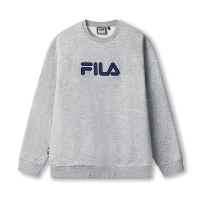 FILA ORIGINALE Pullover Fleece Lined Fashion Classic And Versatile Soft And Comfortable Loose Fit Sweatshirt Unisex F51U549202F-MG