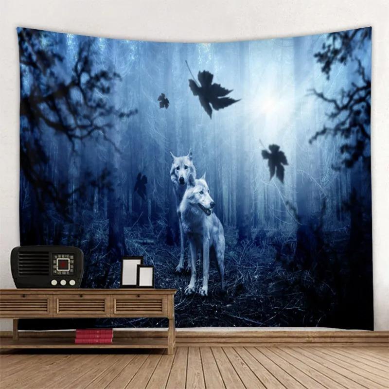 Гобелен с узором «Снежный горный волк» для офиса — фото 7