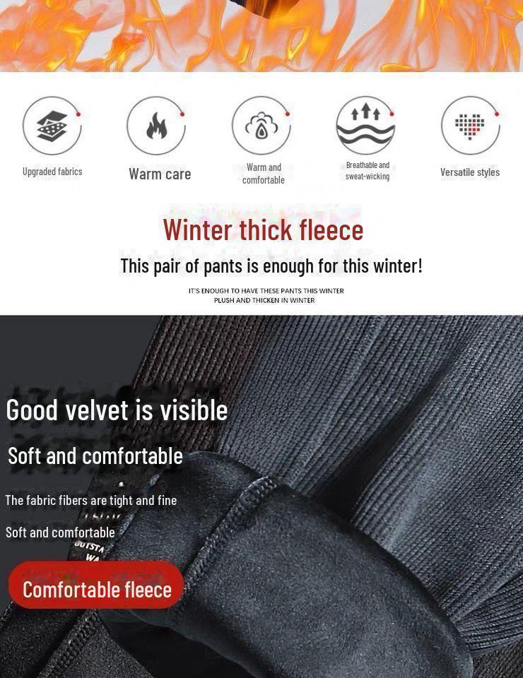 Men's Korean Style Corduroy Cuffed Sweatpants - Autumn/Winter Casual Loose Fit Trousers