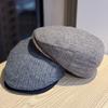 Korean Style Retro Painter Hat Solid Color Versatile Newsboy Hat Men and Women Autumn and Winter Windproof and Warm Forward Beret
