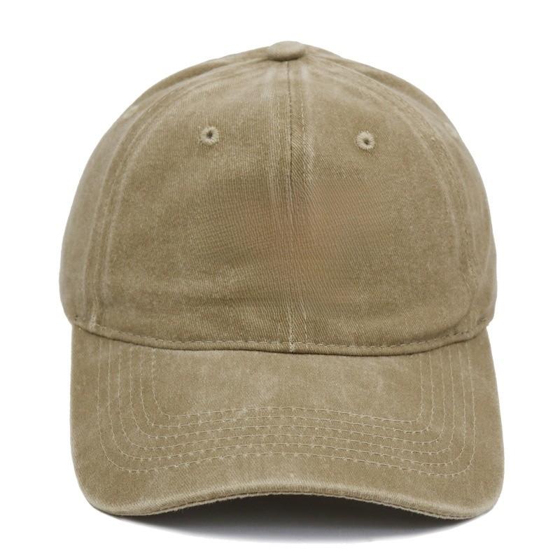 Vintage Water Wash Cotton Baseball Cap With Embroidered Letters For Outdoor Sun Protection