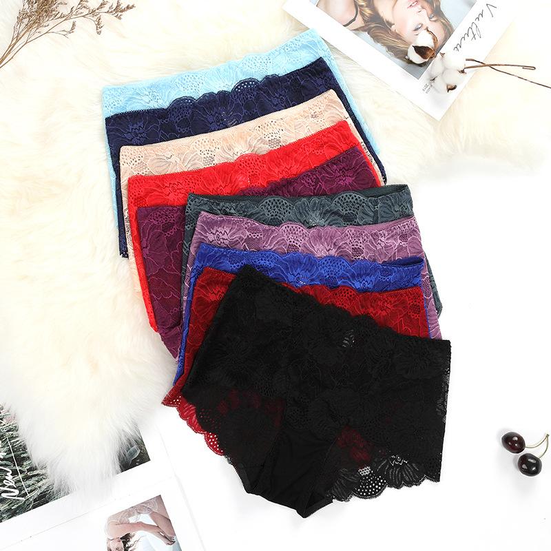 10 farben Frauen Sexy Spitze Höschen Blumen Stickerei Unterwäsche Mittlere Taille Butt Lift Nahtlose Slip Plus Größe Elastizität Panty