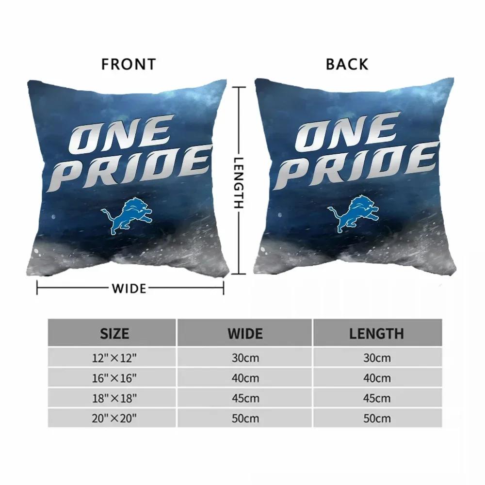Decorative Pillowcases 40x40 Cushions for Living Room Detroit LionS Pillow Covers Decorative Sofa Cushion Cover Short Plush Bed