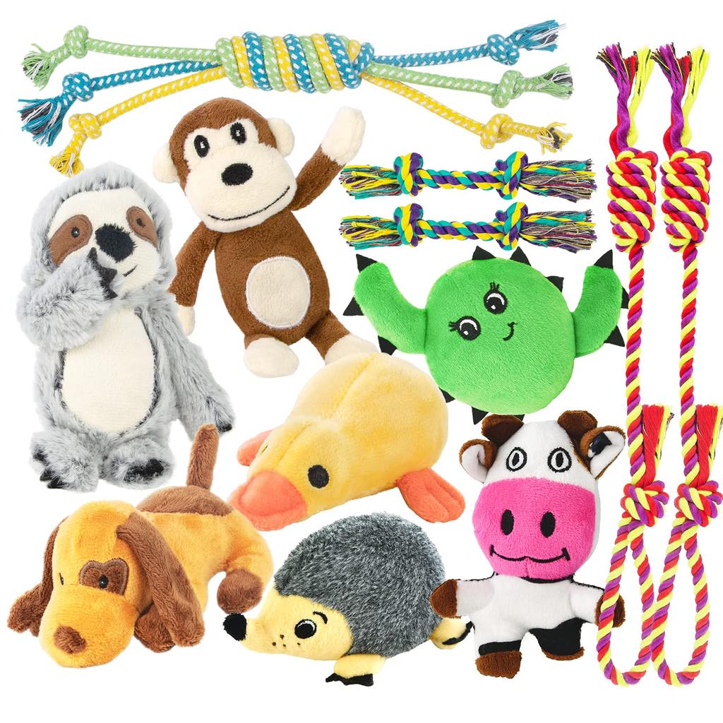 Dog Rattle 12 Pcs Puppy Toys for Cute Dog Toy Dog Set with Stuffed Animal Natural Cotton Puppy Loca Toy Dog Chew Toy Dog Dog Dog Dog Dog Dog Dog Dog