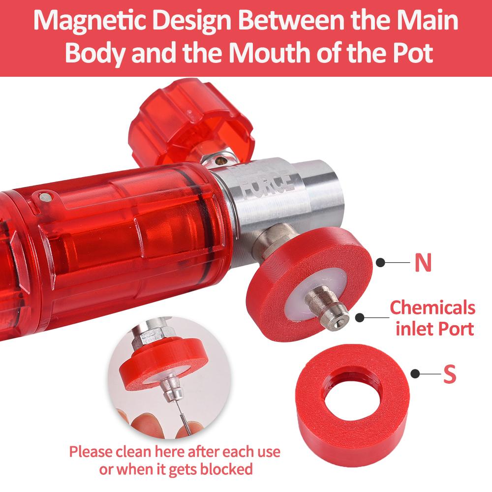 BEAR FORCE Mini Schaumkanone Pro mit Magnetfuß und 1/4 Schnellanschluss, Autowaschseifenspender für dicken Schaum