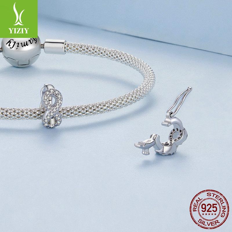 Simple Universal Bracelet Bead Clip Buckle, Fashionable Versatile Unlimited Love S925 Sterling Silver Accessories