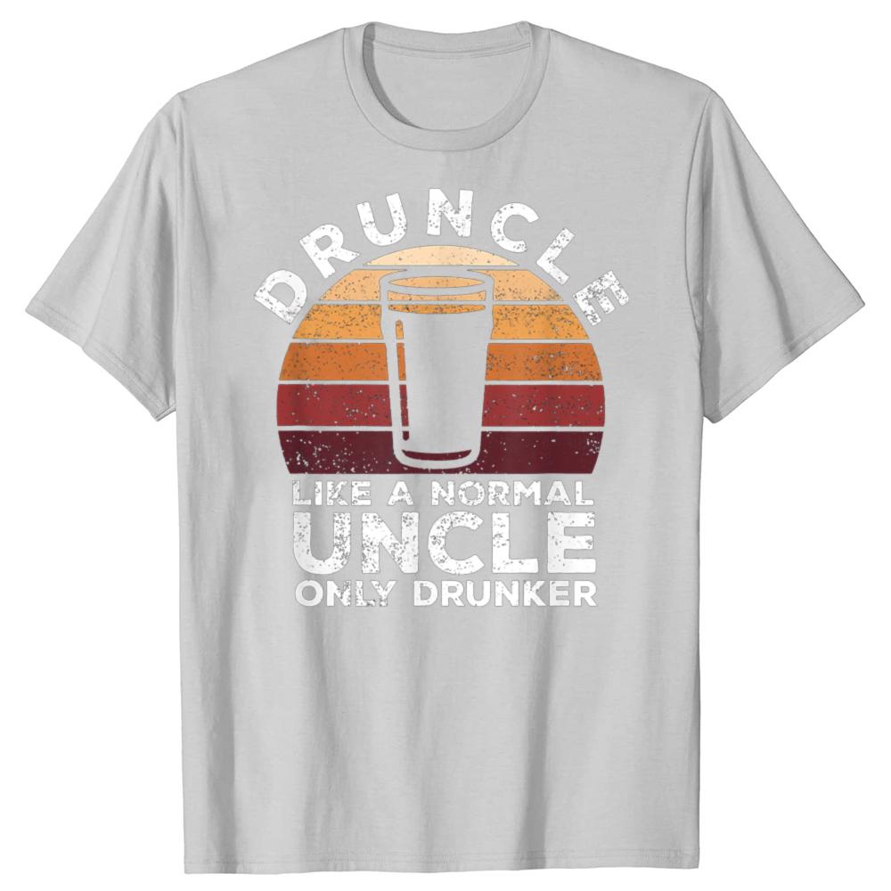 Druncle Funny Vintage Drunk Beer Drinking Uncle 100% Cotton T-shirts Men Casual Tshirt Loose Oversized Streetwear T Shirt