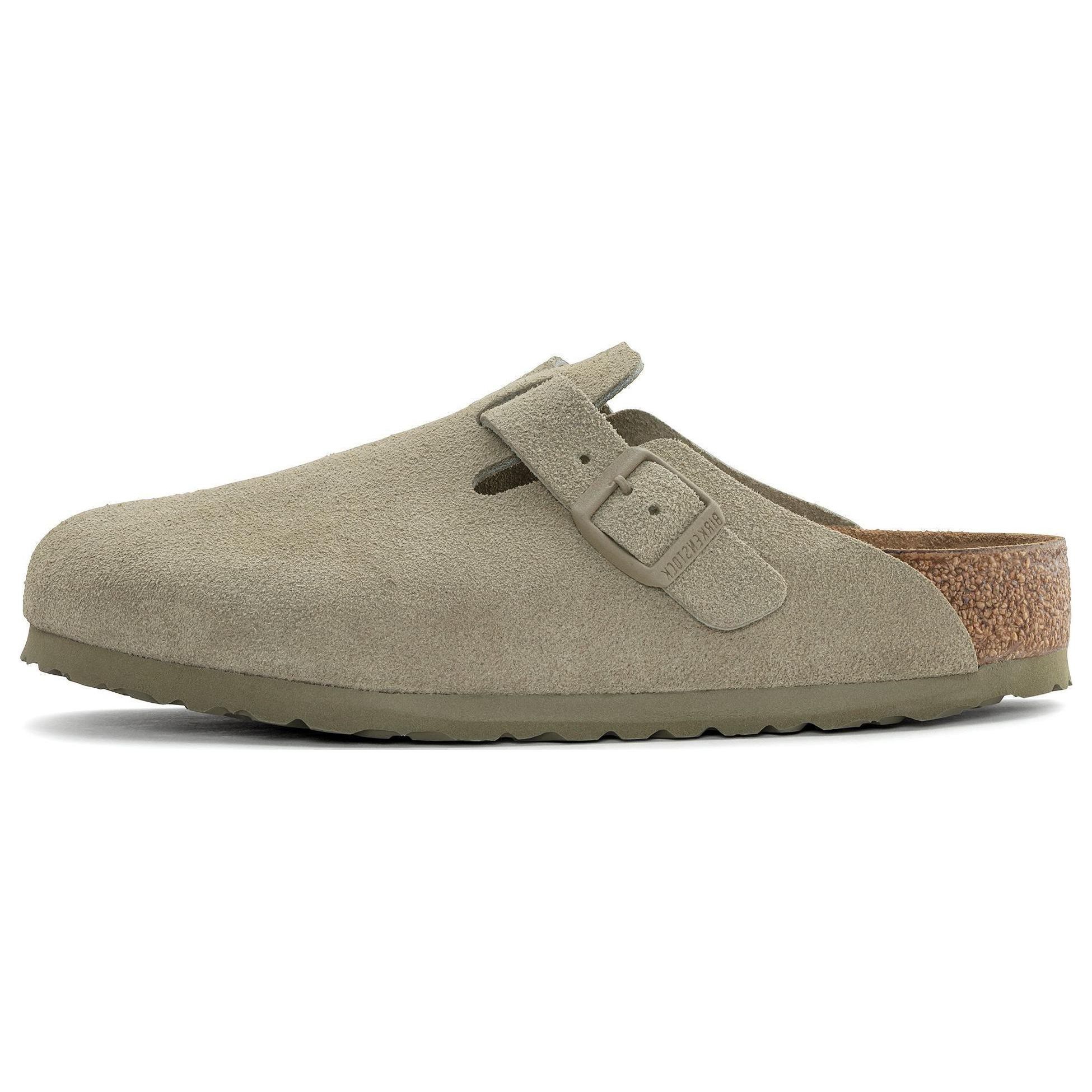 Birkenstock Boston Замшевая Кожа Выцветший Хаки Унисекс Кроссовки Коричневый 1025788 37