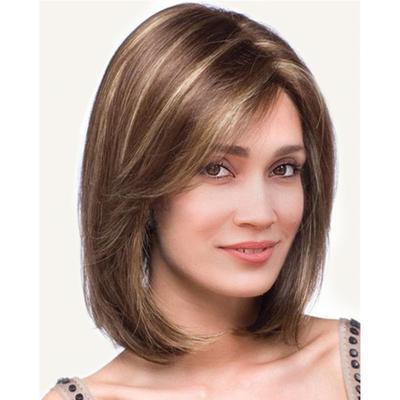 Peluca Bob de moda para mujer, pelucas marrones rubias cortas, pelo sintético de raíces negras, peluca de fiesta de Cosplay diaria para mujer, peluca resistente al calor