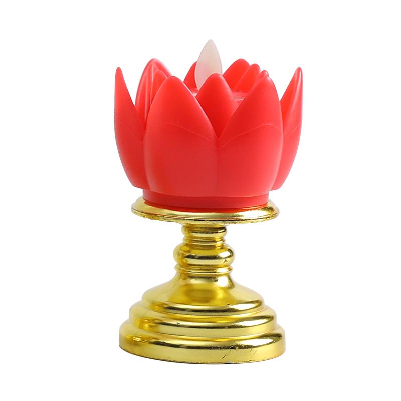 Led Lotus Light Battery Operated Colorful Soft Natural Light Buddha Lamps Prayer Flicker Led Candle Tea Lamp Temple Decoration