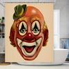 Clown Face Shower Curtain: Vintage Circus Red and Yellow Decorative Bathroom Waterproof Fabric Shower Panels for Home Decoration