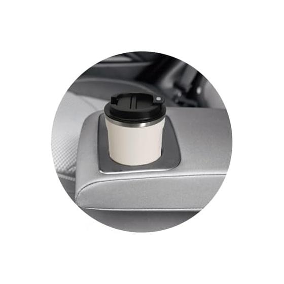 Kakusei Tumbler with Lid, 9cm x 14.4cm, Charcoal, 400ml, Double Vacuum, Heat Insulation, Cold Insulation, Powder Coat, Scratch Resistant cococafe