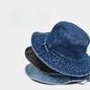 New Washed Denim Bucket Hats Women'S Summer Mountaineering Climbing Sun Protection Sun Hat Men'S Retro Old Fisherman Cap