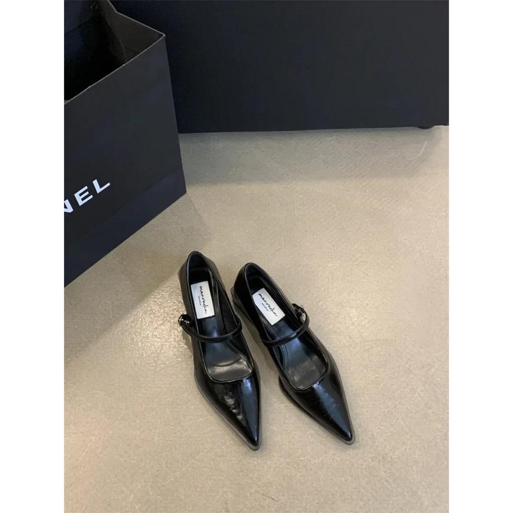 Retro Style Women Mary Jane Shoes New Fashion Pointed Toe Thick Heel Ladies Single Shoes Comfortate Office Pumps Footwear