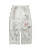 Bieseulaebis Rabbit Graffiti Barrel Rack Vintage Washed Denim Pants White