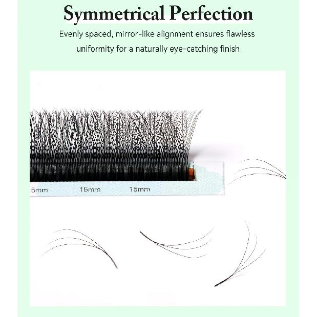 Yelix Smaller Opening 3D Lashes Narrow 3D W Shape Eyelash Extension Premade Volume Fan Lashes Natural Soft Eyelash