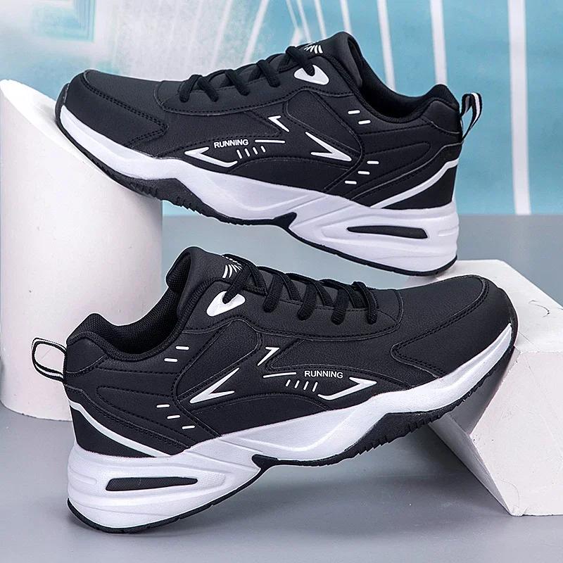 Thick Sole Versatile Clunky Sneaker for Men 2024 New Trend Mesh Lace Up Breathable Casual Sports Shoes