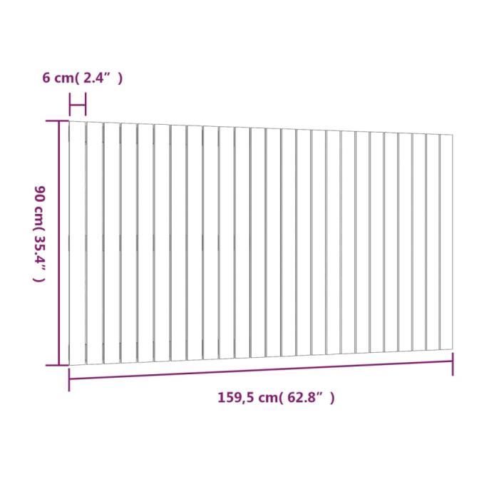 VidaXL Wall-mounted Headboard 159.5x3x90 Cm Solid Pine Wood 824898